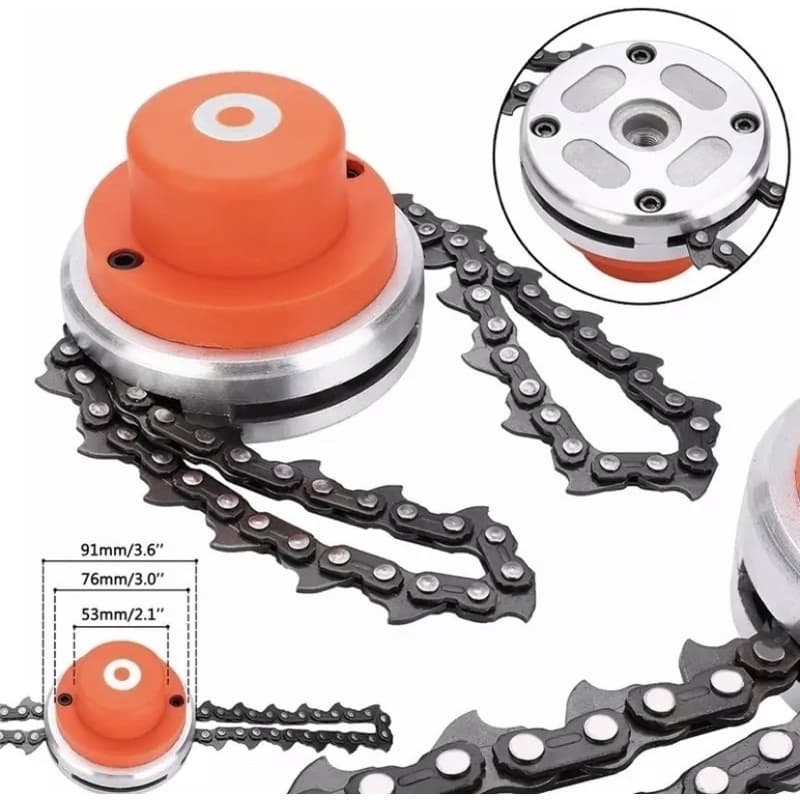 Cabeça de Aparador com Corrente 65mm Para Roçadeira Universal