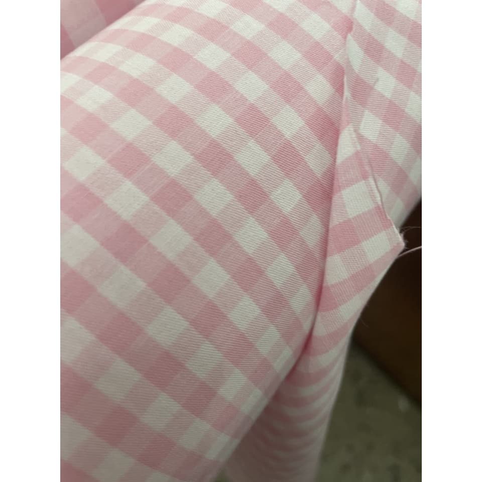 Tecido Tricoline Cataguases Xadrez Rosa 20XM Fio Tinto 100% Agodão 1,50 m de Largura