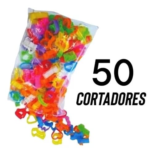 50 Cortadores/Forminhas Moldes para Massinha de Modelar