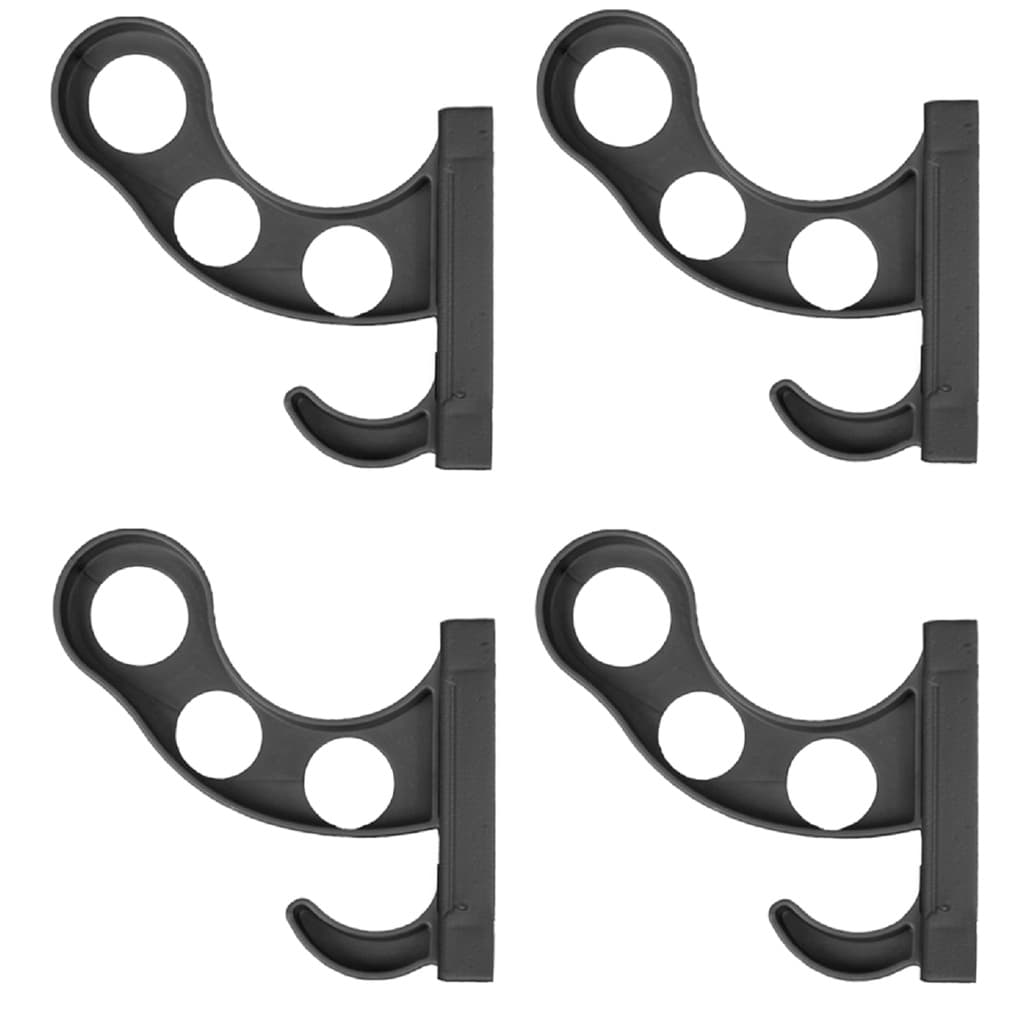 Kit 04 Suporte De Parede Para Pendurar Capacete E Acessórios Preto