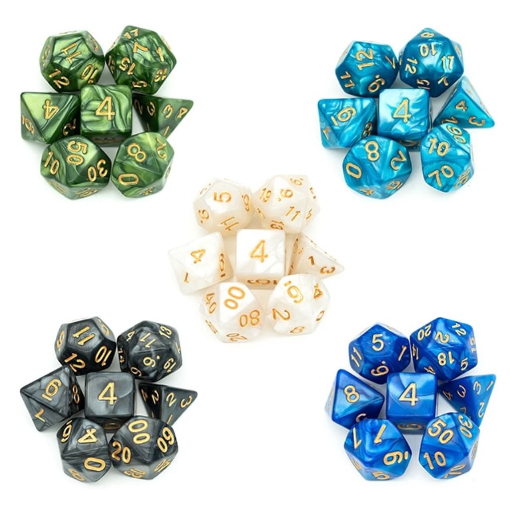 Jogo com 7 Dados de rpg Conjunto Dungeons And Dragons D&D Poliédricos D4 D6 D8 D10 D10% D12 D20 Para RPG De Mesa Tabuleiro