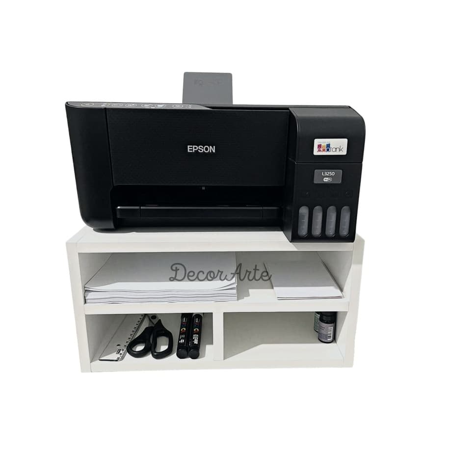 Suporte Impressora c\Repartições Home Office Organizadora Mesa Escritório