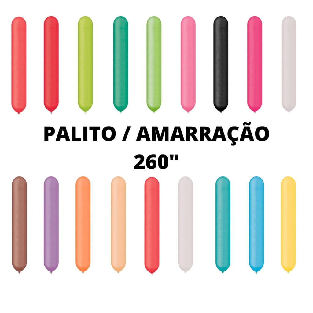Balão Bexiga Palito 260 c/ 30 unidades