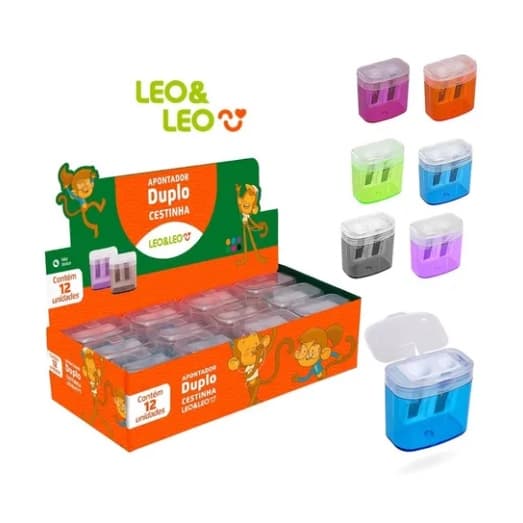 Apontador Duplo Com Deposito Caixa Com 12 Unidades Leo & Leo