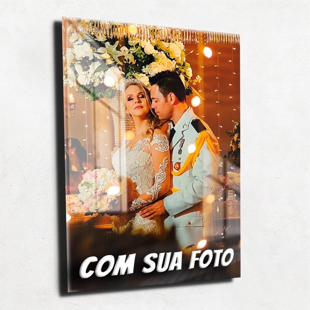 Quadro Metalizado Personalizado com sua Foto Imagem 4K Personalize  Luxo - Presente Natal e Aniversário