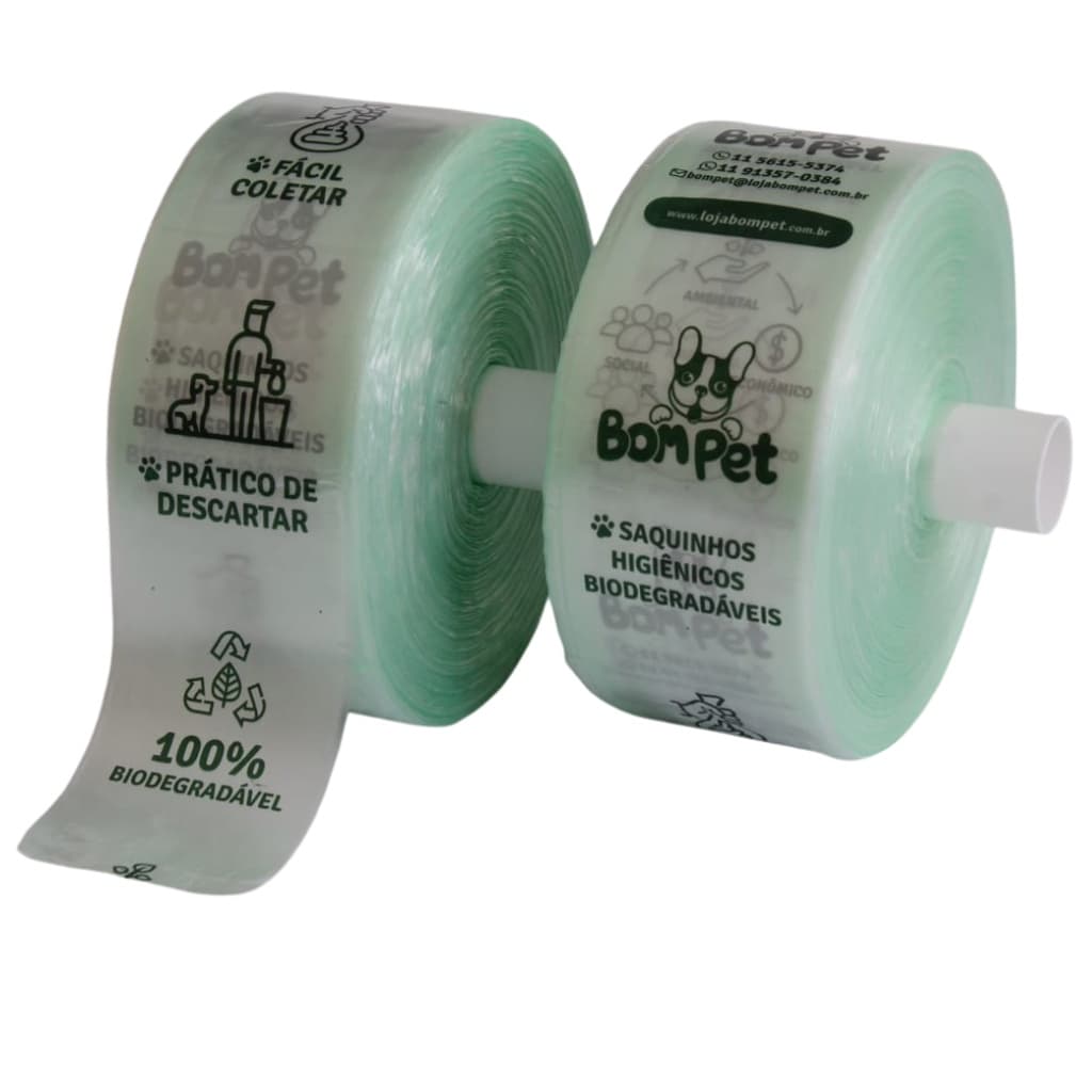 kit 2 Rolos Saquinhos Higiênicos Biodegradáveis