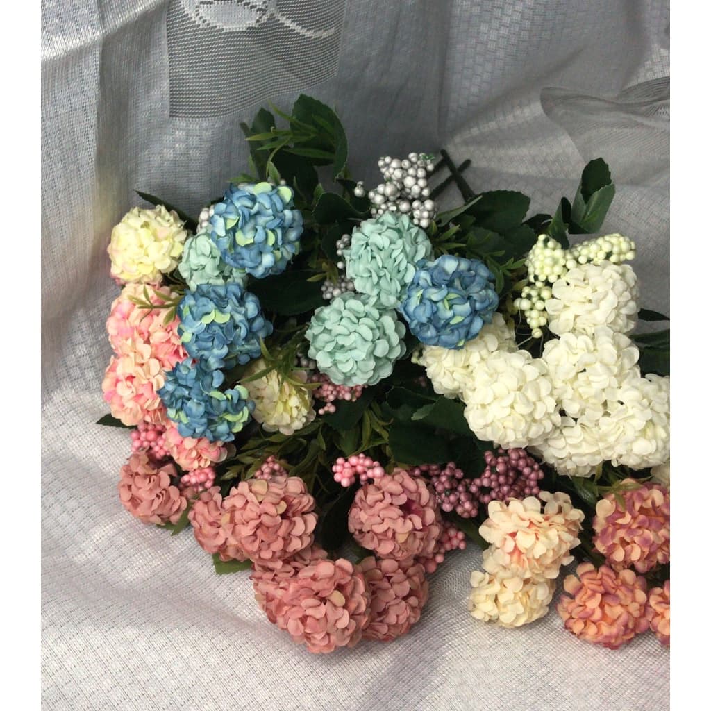 Buquê de Hortênsia artificial com 7 flores