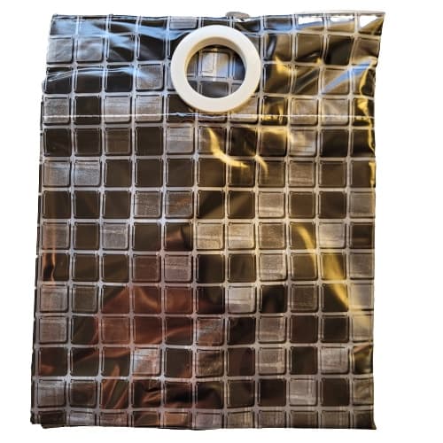 Cortina de Banheiro Impermeável Box Pastilhas Ladrilhos Preta com Ilhós 1,38 x 1,98 Pvc Antimofo