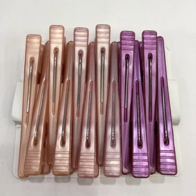 Kit com 12 Bico de Pato Prendedor de Cabelo Piranha Salão