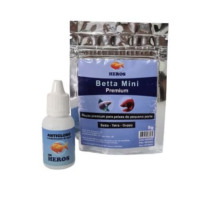 Ração para Betas 8g + Condicionador de Água