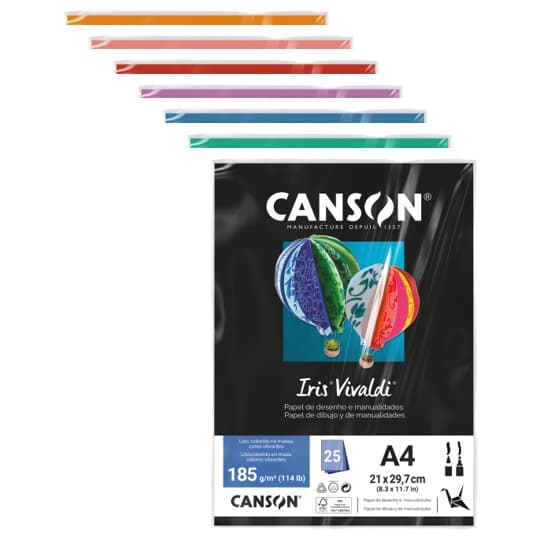 Papel Canson Color Iris Vivaldi 25 Folhas 185g Canson