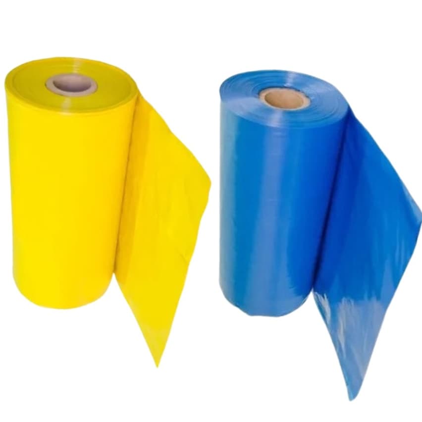 Lona Plástica Amarela/Azul Para Proteção De Piso, Pintura, Obra, Embalagem 4 x 1 Metro