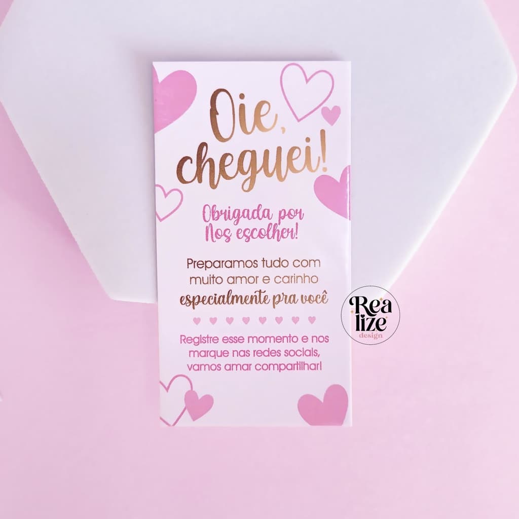 Cartão de agradecimento ao cliente, cartão com frase para encomendas -  50un - 9x5cm │ CA06