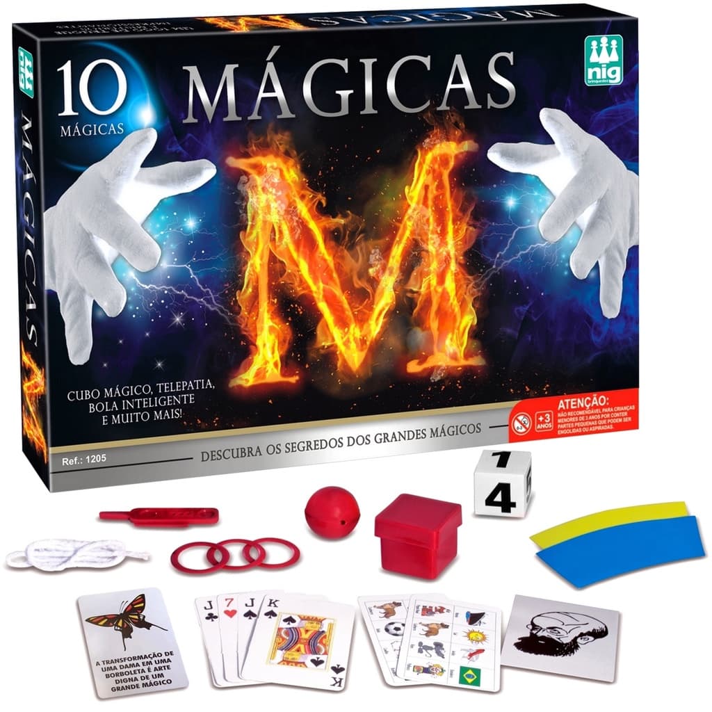 Kit De Mágicas Infantil Mágicas M Da Nig Brinquedos Com 10 Truques Para Meninos E Meninas