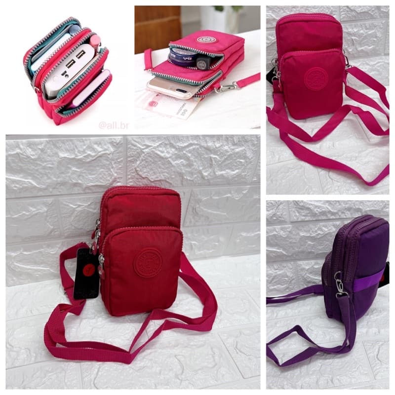 Bolsa Transversal Porta Cartão Celular Moeda Viagen Feminina Crossbody 6316