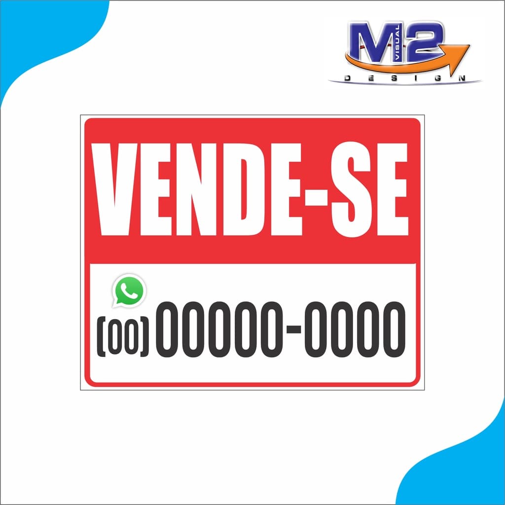 Placas de Vende-se ou Aluga-se Personalizável - vários tamanhos