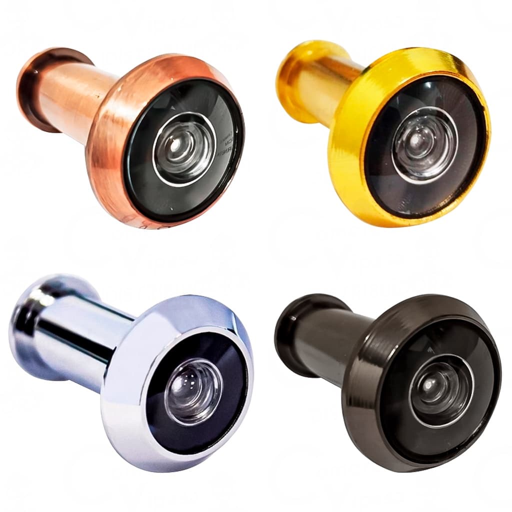Olho Mágico Visor Para Porta Madeira Portão Metal Cromado Preto Colonial Dourado Segurança 35 A 52mm