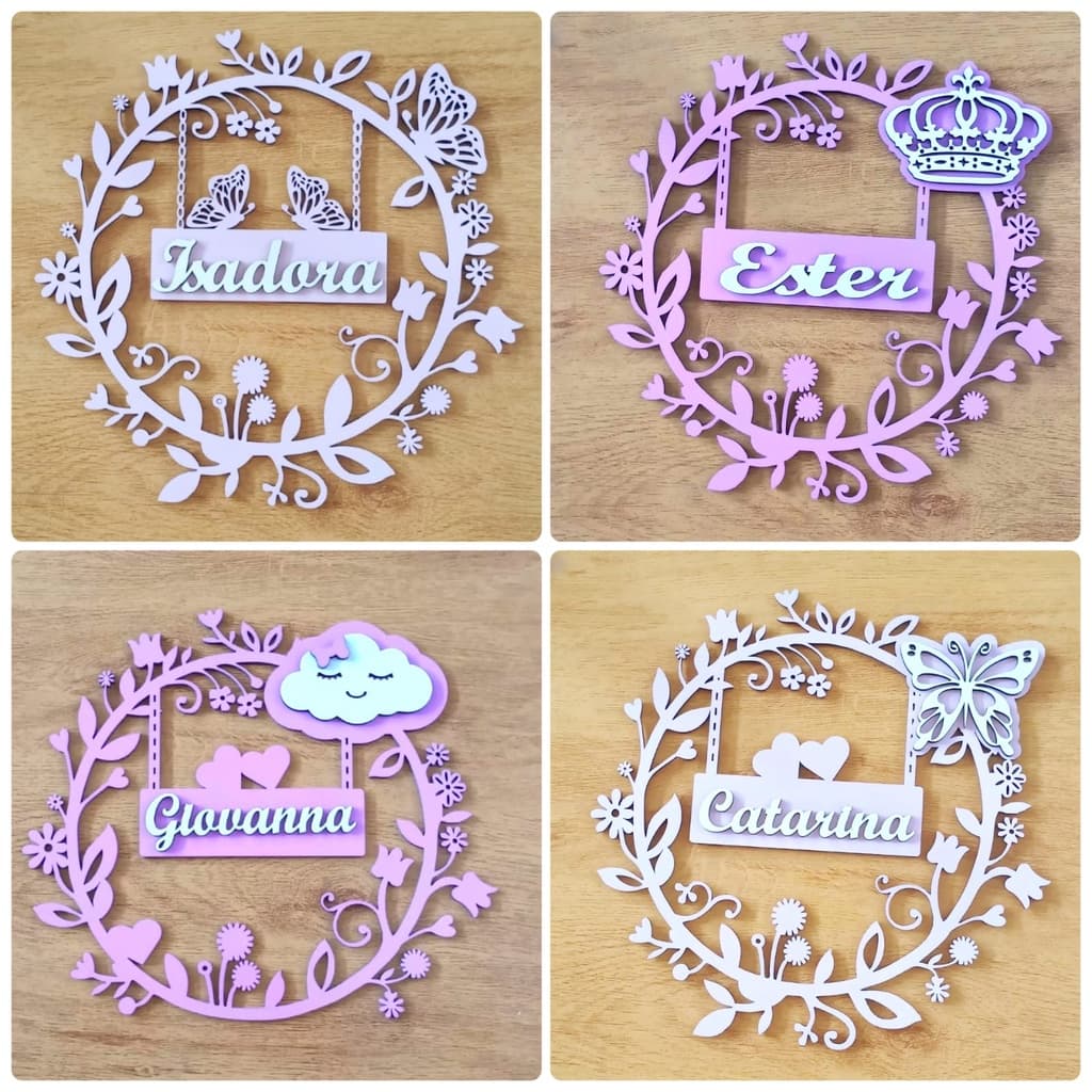 Guirlanda porta maternidade mdf personalizada