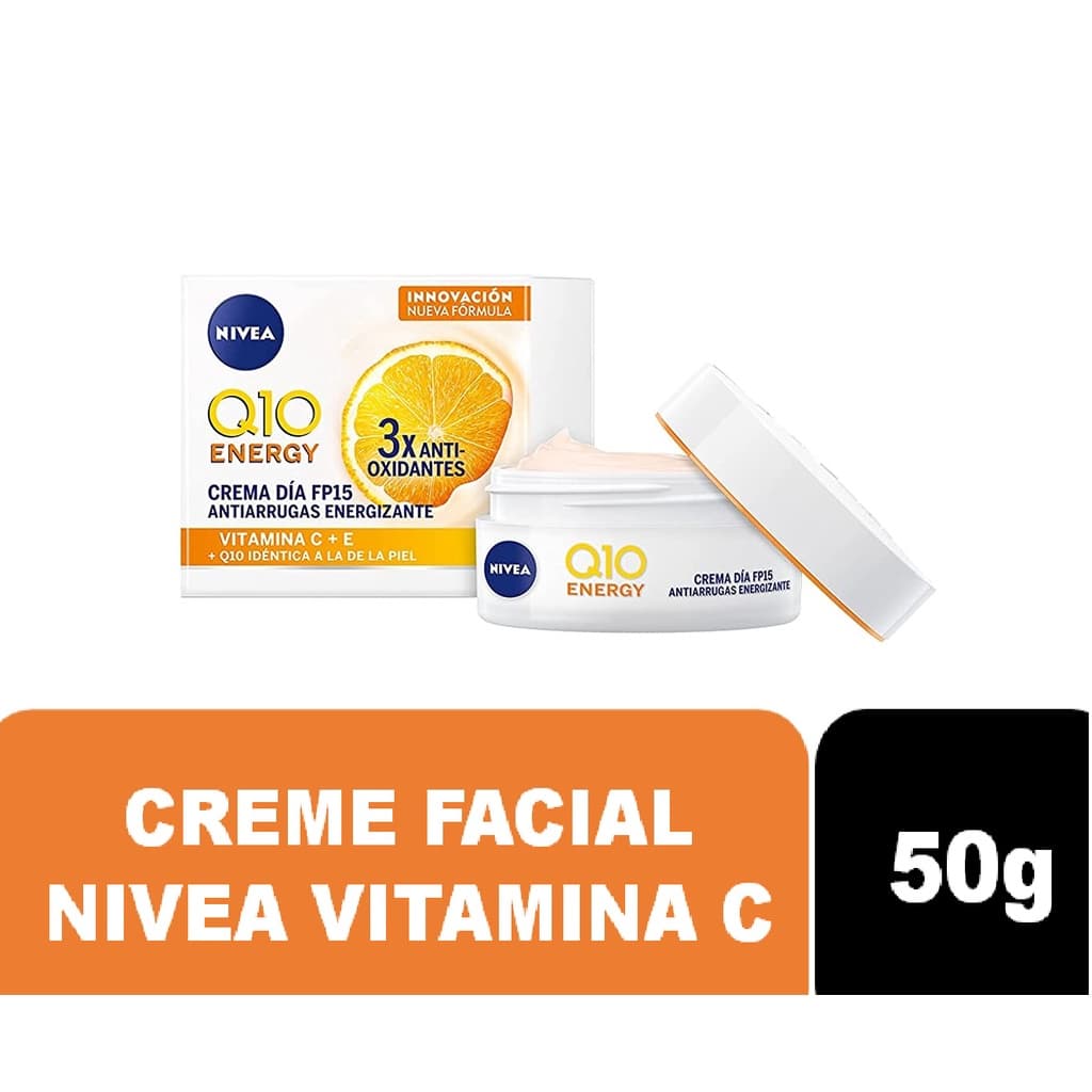Creme Facial Diurno  Antissinais 50g Nivea Q10 Energy Plus Vitamina C  - FPS 15