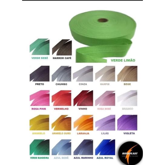 Viés de gorgurão - 22mm- 25 / 50 / 100 METROS