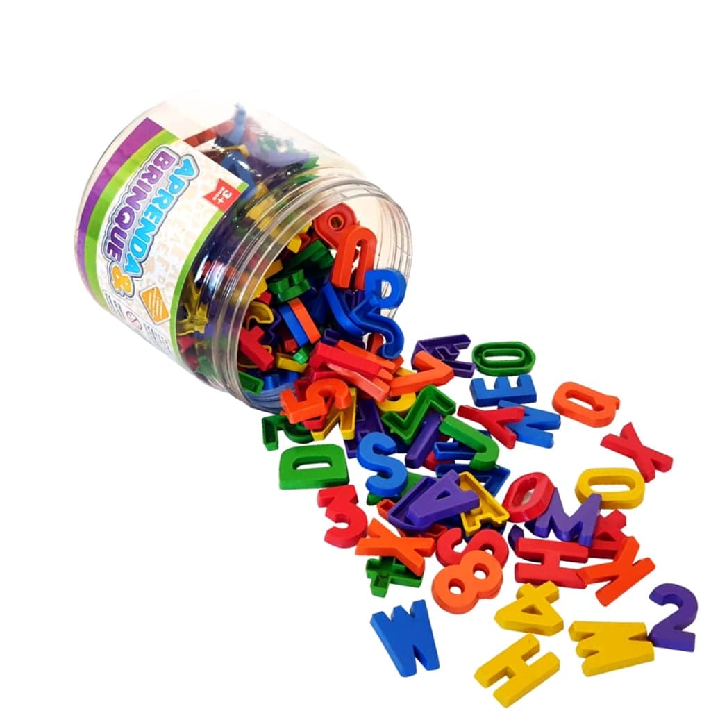 Alfabeto Movel Letras e Numeros 200 Peças Brinquedo Didatico Infantil Educativo