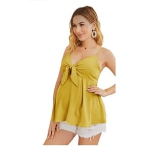 Blusa Gestante, Bata, Detalhe De Amarrar