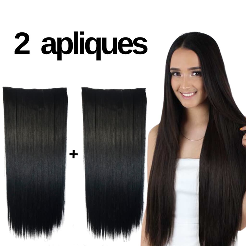 Kit 2 Apliques Tic Tac Idêntico Ao Humano Extensão De Cabelo Envio Imediato
