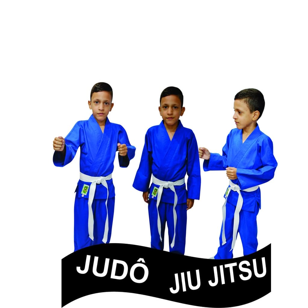 Kimono azul infantil judô / jiu jtsu com faixa