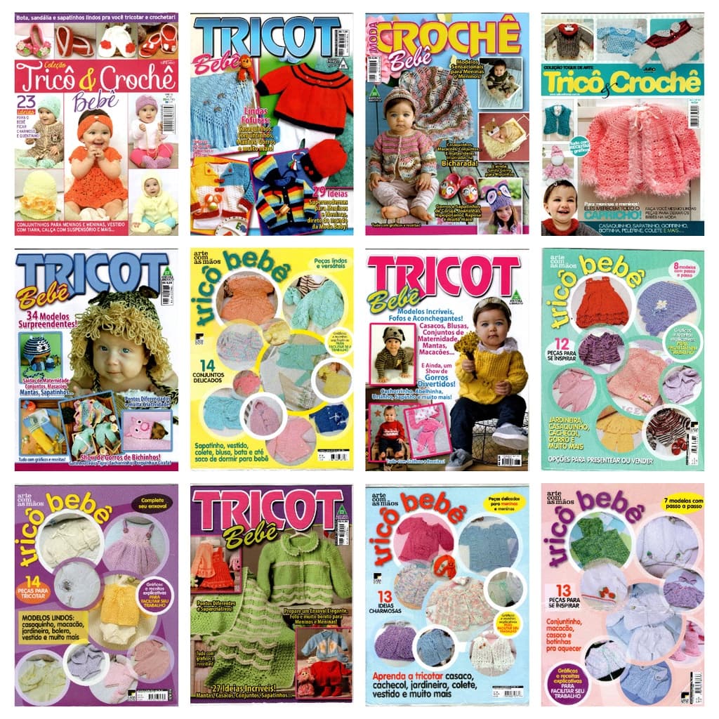 Kit  6  Revistas Tricô Tricot Crochê Bebê