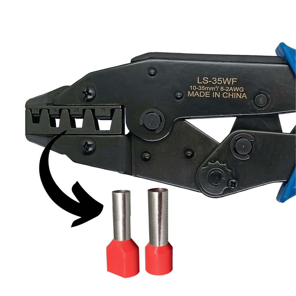 Alicate  Crimpar Terminal Tubolar Ilhos 10 A 35mm LS-35WF-1un
