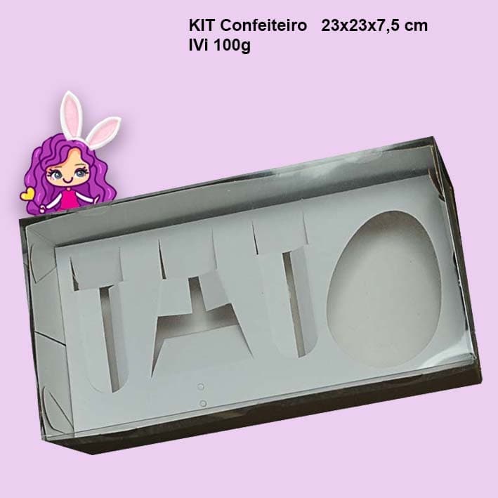 Embalagem Kit Confeiteiro em papel Branco ou Kraft - 23x12x7,5  *Comporta ovo de 100g* Pacote com 10 unidades