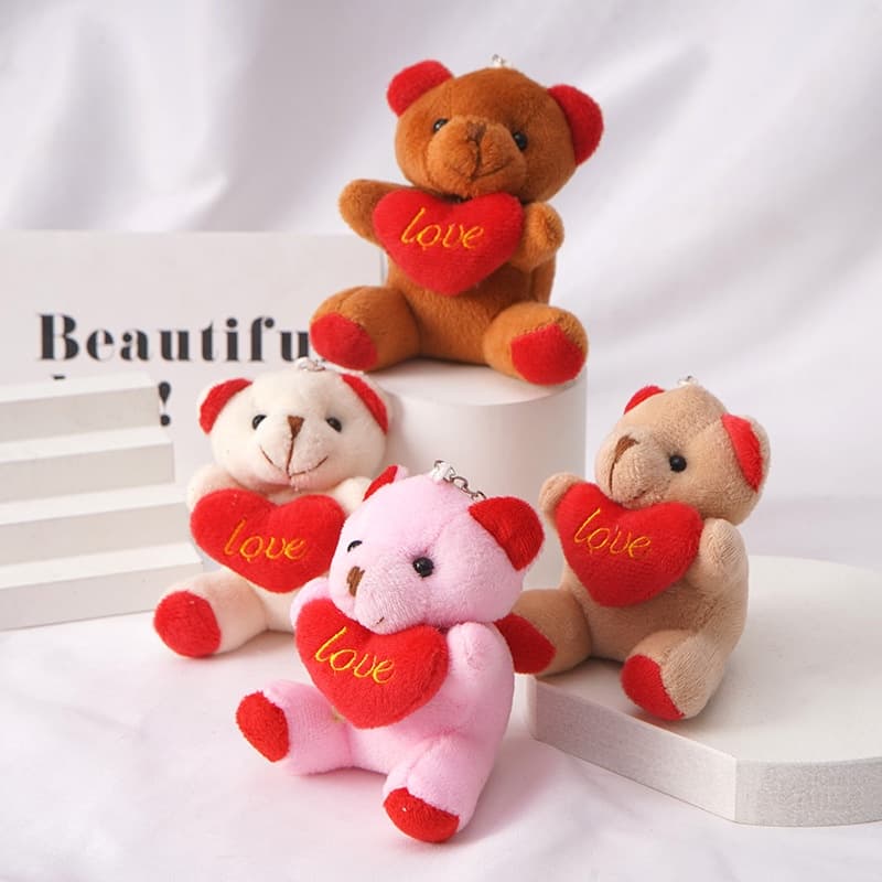 8/12 cm Urso De Pelúcia De Animais Para Crianças Chaveiro Kawaii