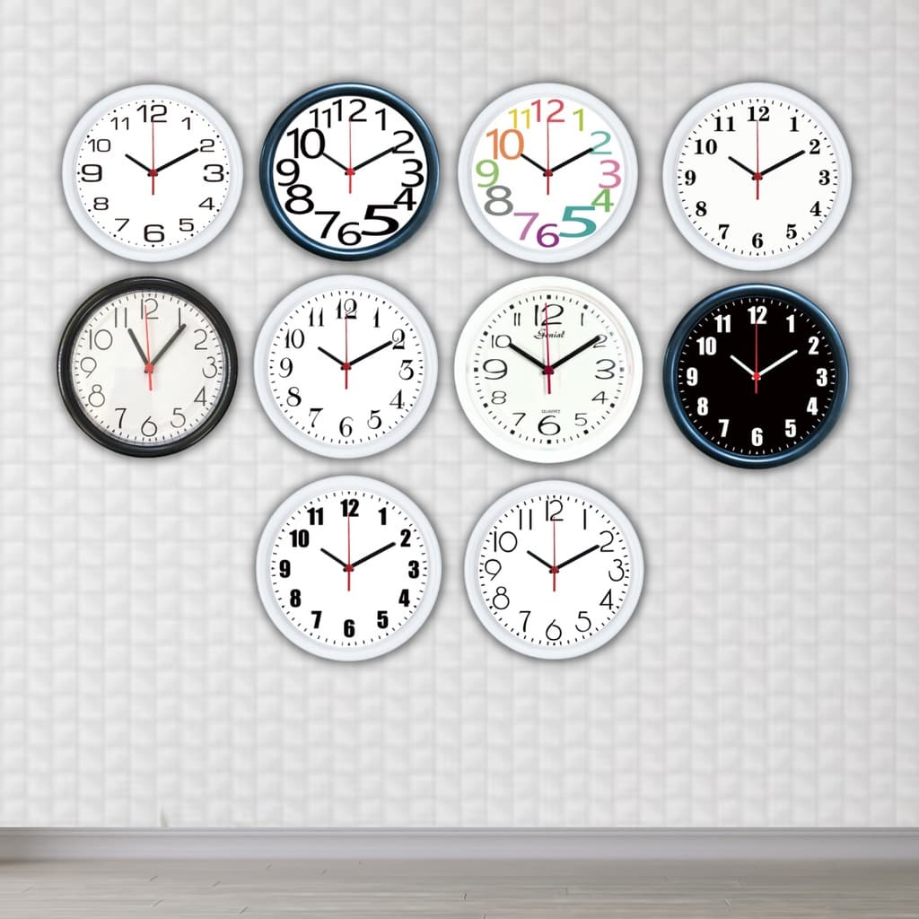 Relógio de Parede Analógico 24cm Redondo NUMERO CLÁSSICO