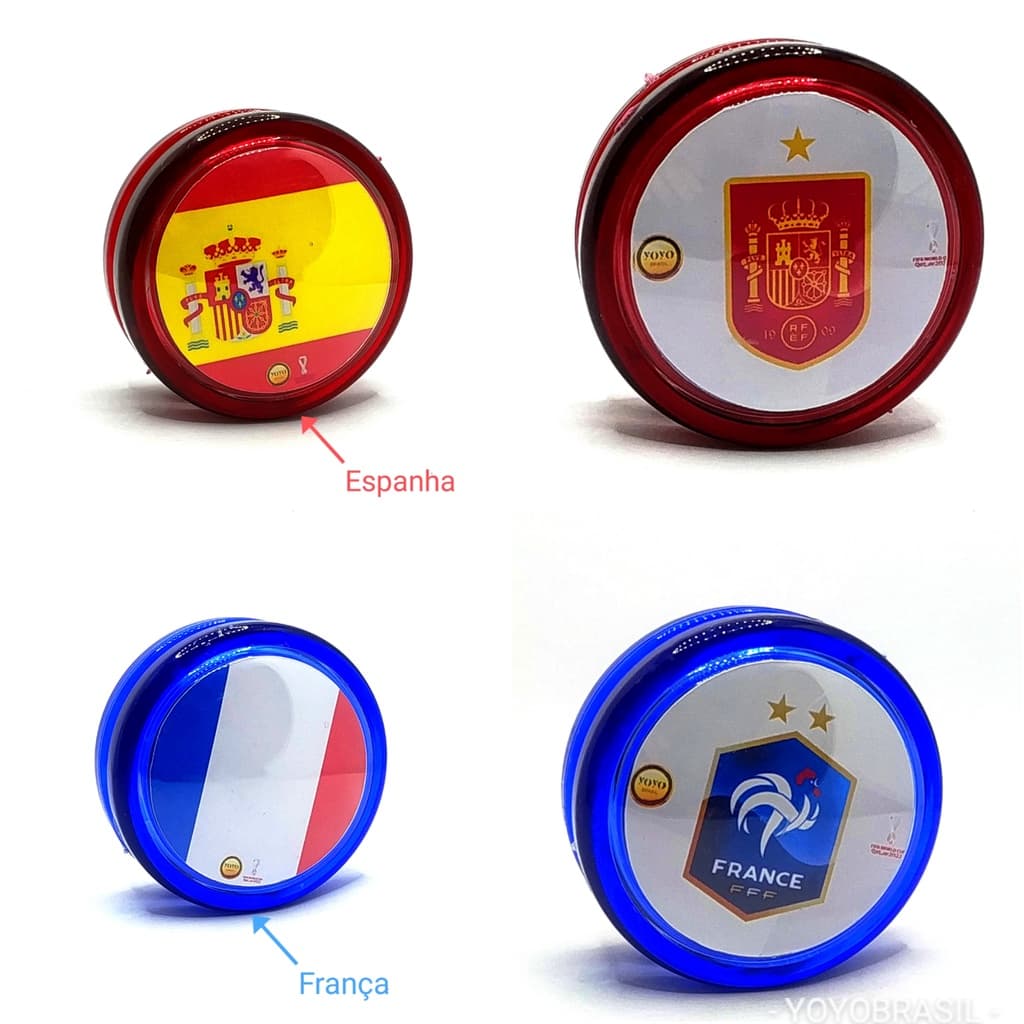 16 Yoyos Profissionais de Eixo Fixo de Madeira Super Resistente da Copa do Mundo no Catar Acompanha 1 Cordinha