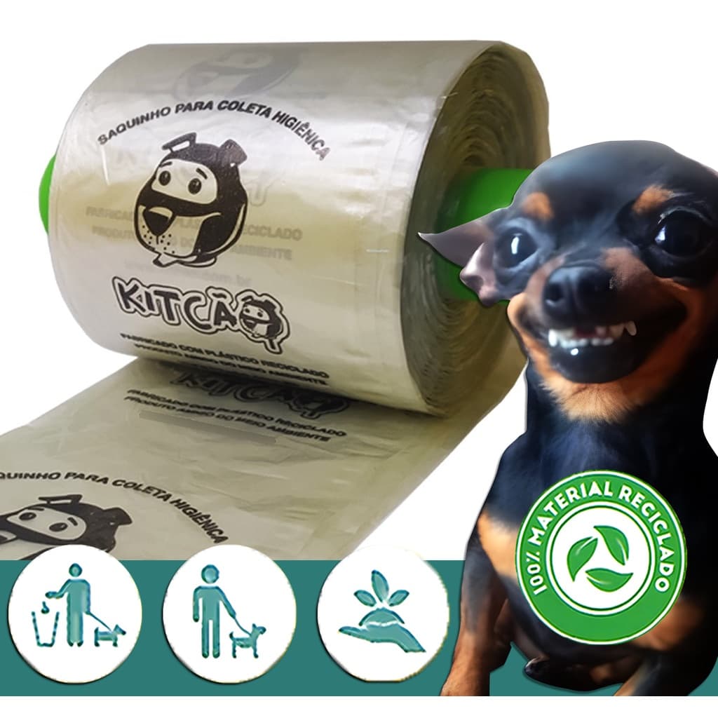 Refil Bobina Saquinho Higiênicos Cachorros Cata Caca 200 Unidades