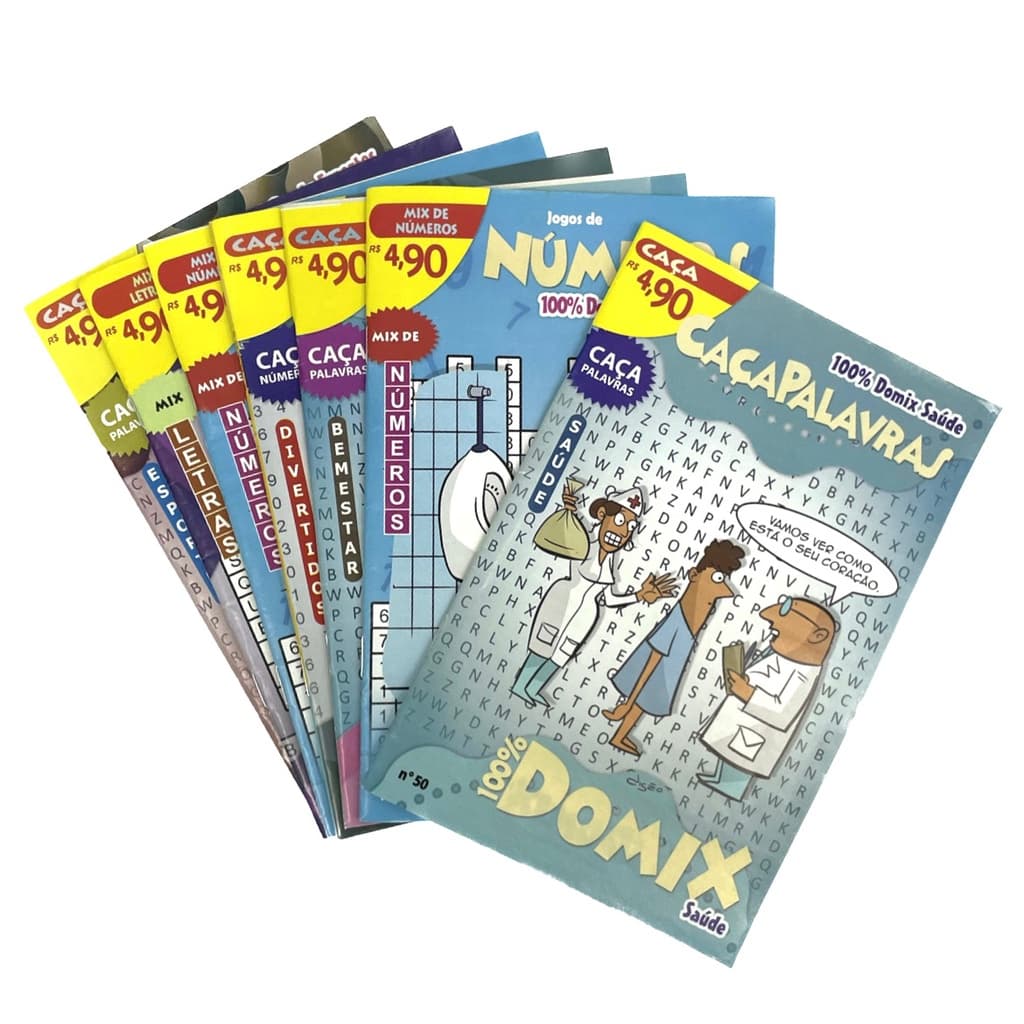 Kit 53 Passatempo Sortidos Caça Palavra Cruzada Cripto Letrix Diversos