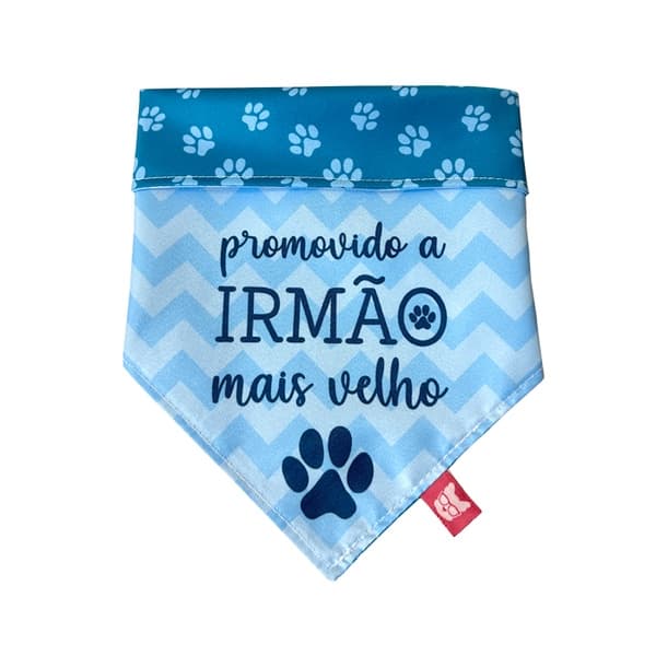 Bandana Pet Promovido A Irmão Mais Velho Patinhas Dupla Face