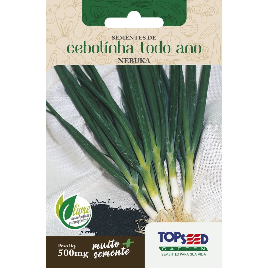Sementes de Cebolinha Todo Ano 500mg Topseed Garden