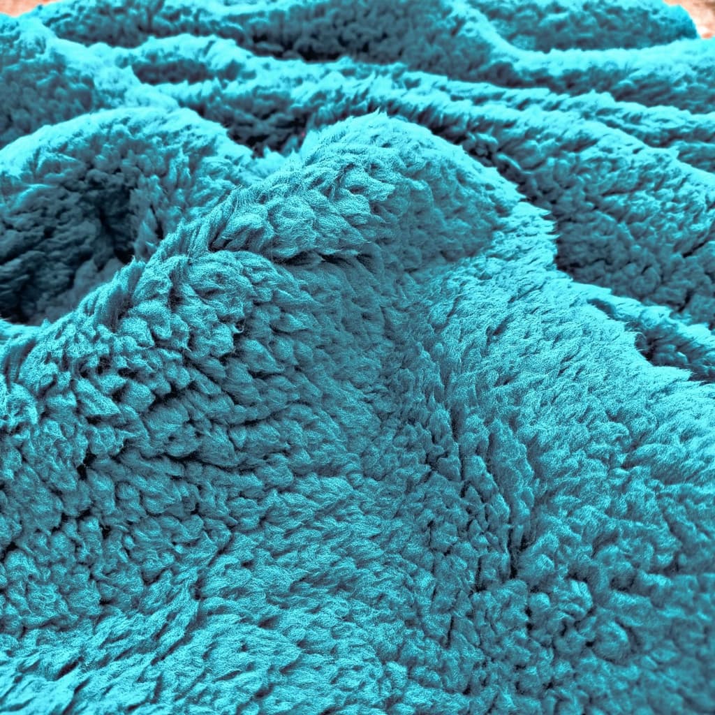 Tecido Sherpa (Carneirinho) Pelo Alto - Azul Piscina - 1,60 de Largura