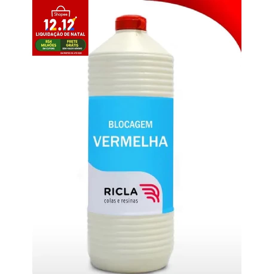 Frasco 500g de cola - branca/vermelha - BLOCAGEM para papel