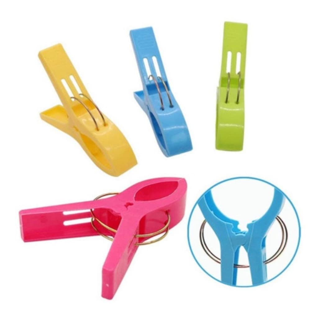 Pregador Prendedor de Toalha para Cadeira de Praia e Piscina Roupas Grandes e Pesadas Cores 1 Peça