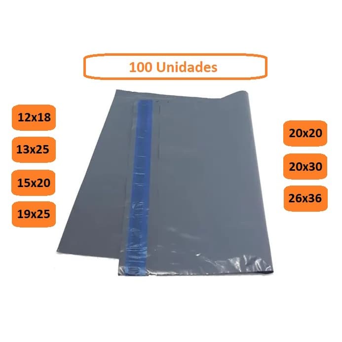 Kit 100 Envelopes de Segurança cinca /eco - várias medidas
