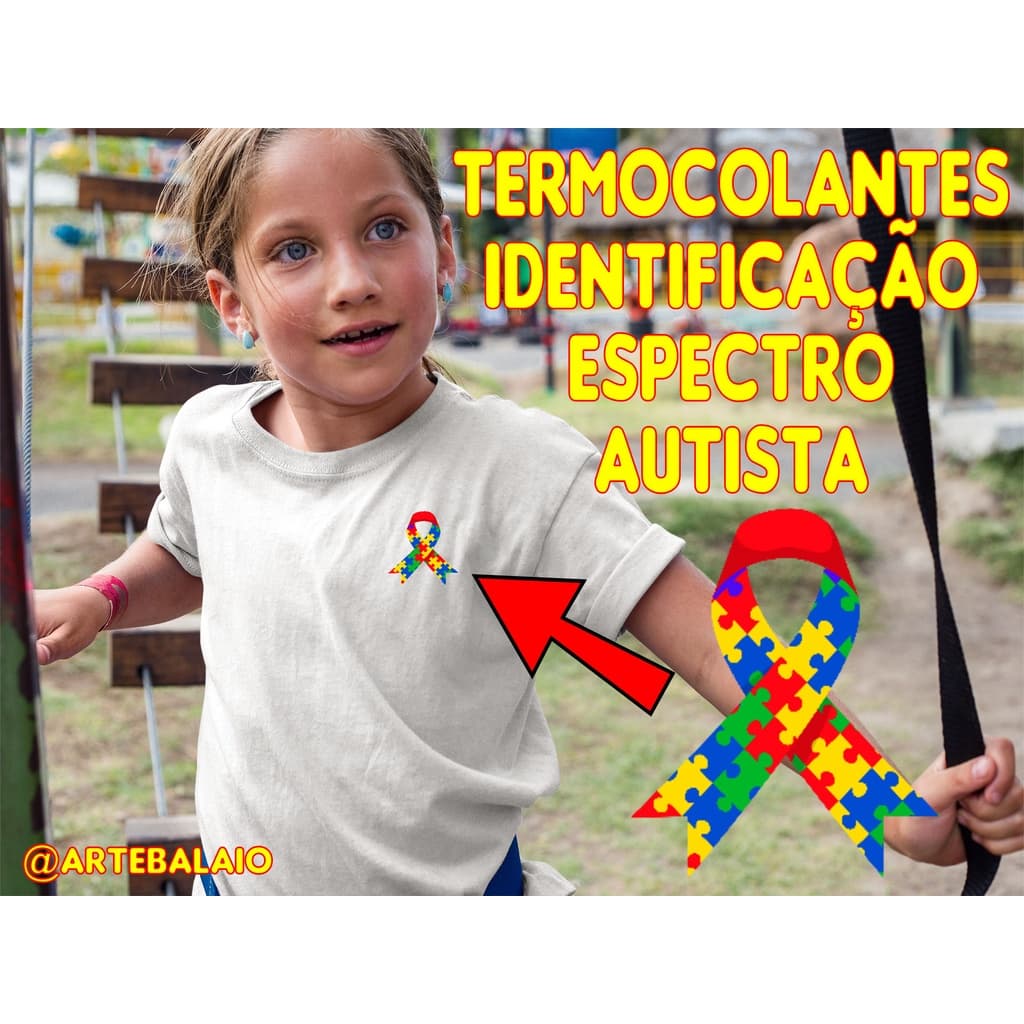 Kit 15 Símbolo do Autismo 5x5cm identificação uniforme Termocolantes para peças em tecido
