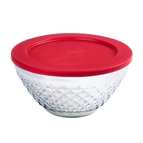Tigela de Vidro com Tampa Plástica - Potiche Bico de Jaca Vitazza - 4,5 L - 2 L