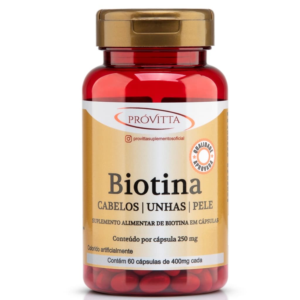 Biotina 250mg Firmeza Crescimento Cabelos Unhas Pele