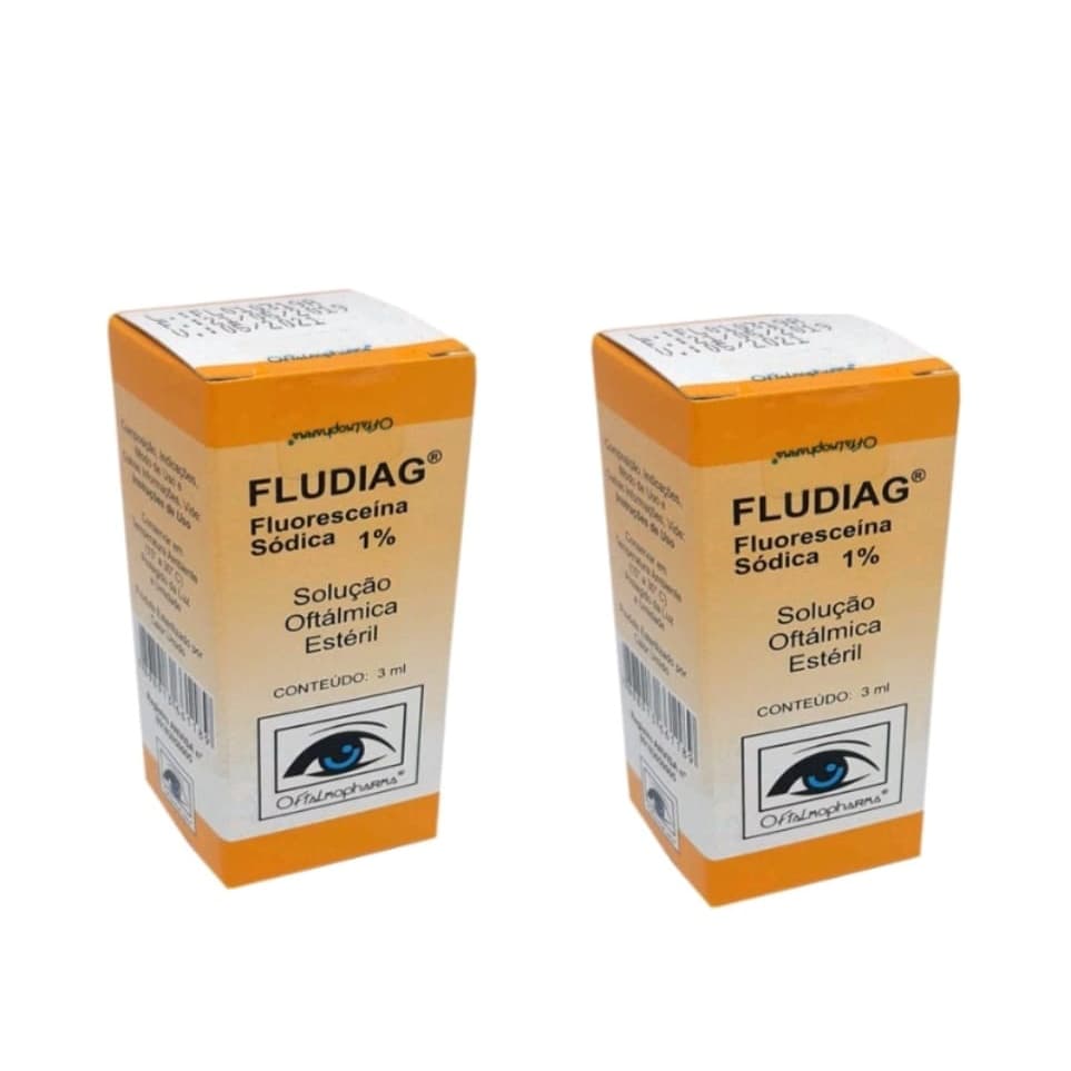 kit c/ 2 Fludiag Fluoresceina (colirio) 1%