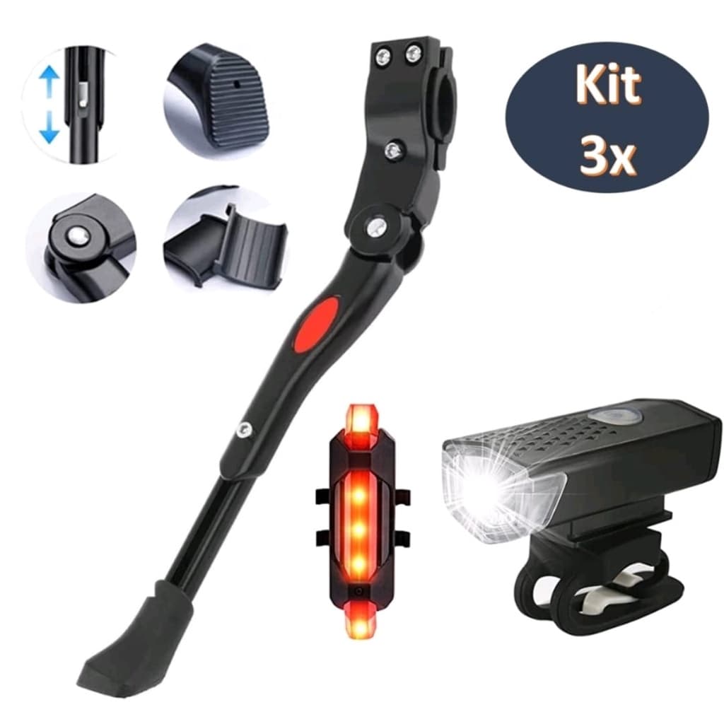 Descanso Lateral Pezinho Bike Regulagem Aro 20 À 29 Alumínio