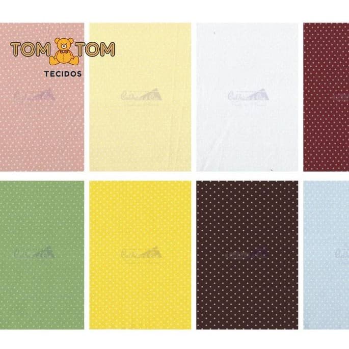 Estampado POÁ, Tecidos Caldeira TRICOLINE 100% ALGODÃO 50cm x 1,50m