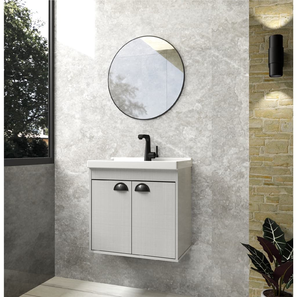 Gabinete Banheiro Armario Cuba Pia 100% Mdf  - Siena 50 cm