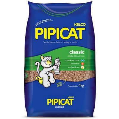 Areia Higiênica Pipicat Classic Grãos Mais Finos 4 kg